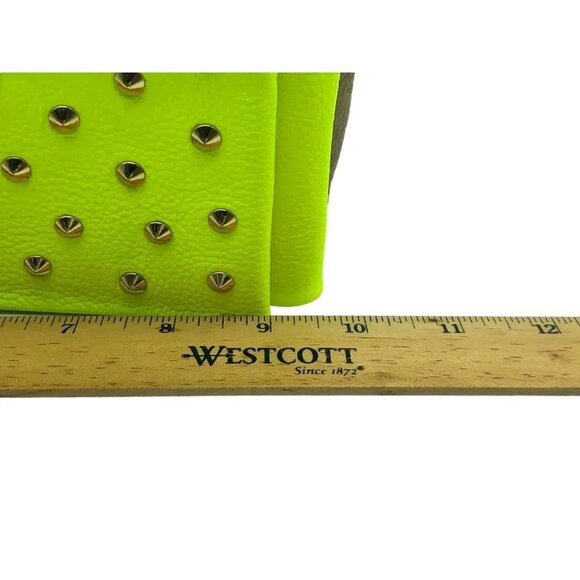 NWT Zayan Lime Gold Studded Clutch - Chic Designer Luxury Evening Handbag - Picture 4 of 5